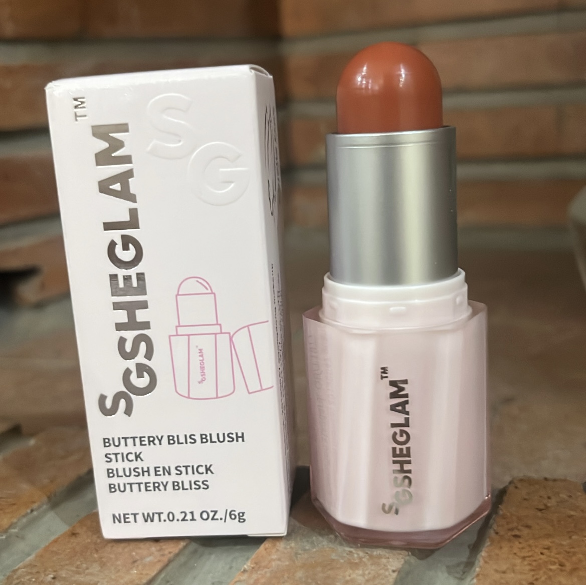 رژگونه استیکی کره ای شیگلم رنگ Hush Hush | SHEGLAM Cream Blush Stick