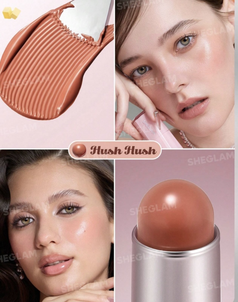 رژگونه استیکی کره ای شیگلم رنگ Hush Hush | SHEGLAM Cream Blush Stick